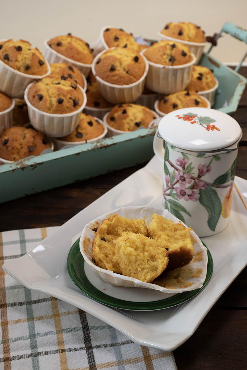 Magdalenas de calabaza asada y chispas de chocolate. 1