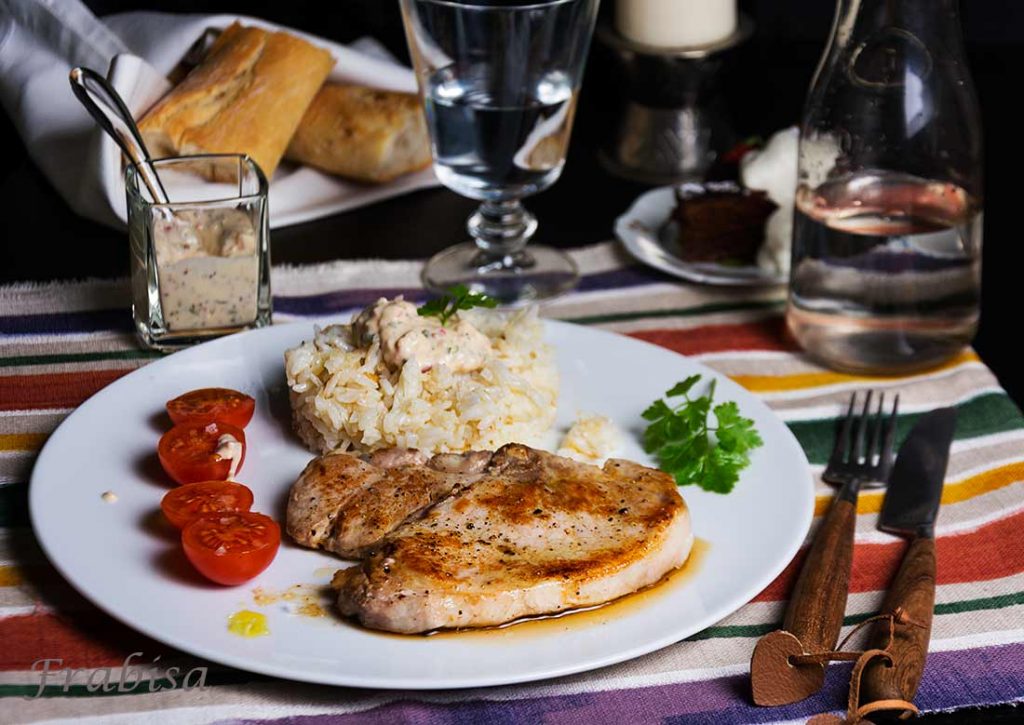 Chuletas De Cerdo Con Arroz Y Salsa De Acompa Amiento La Cocina De Frabisa La Cocina De Frabisa