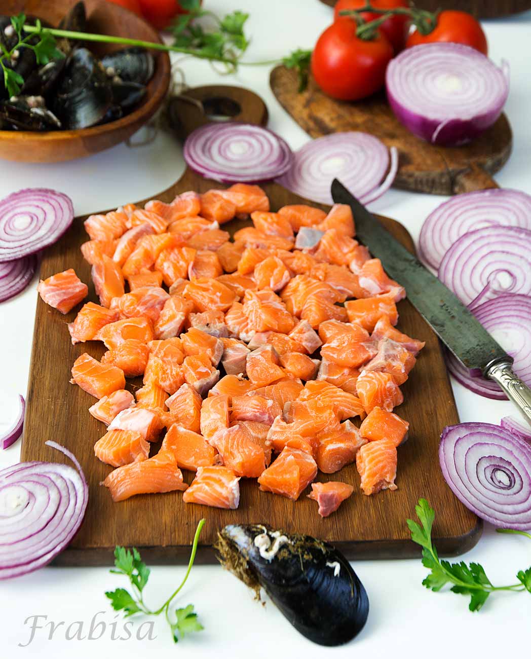 Empanada de salmon y mejillones. Cocina gallega