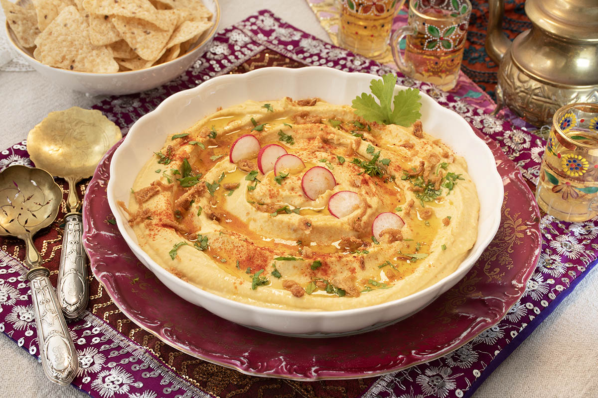 HUMMUS DIFERENTE CON AJO ASADO Y JENGIBRE