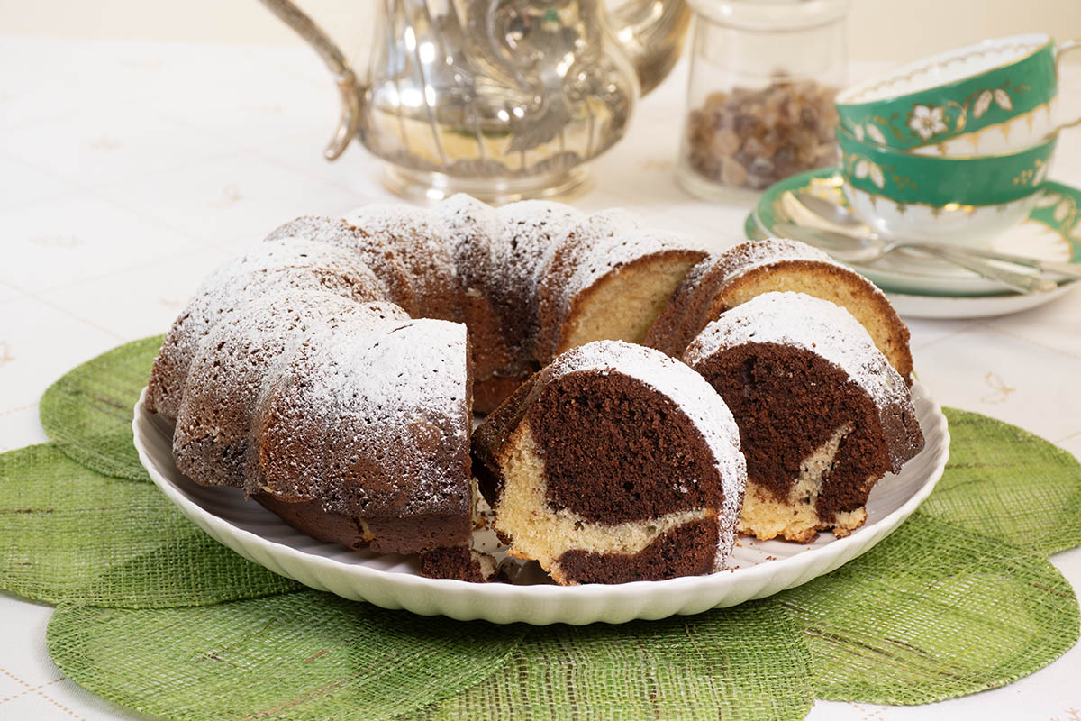 bizcocho de queso marmolado