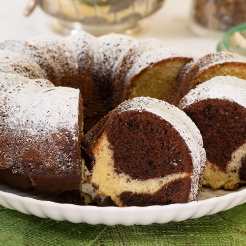 bizcocho de queso marmolado