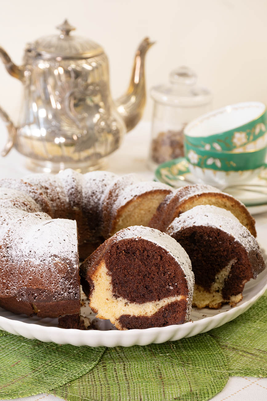 bizcocho de queso marmolado