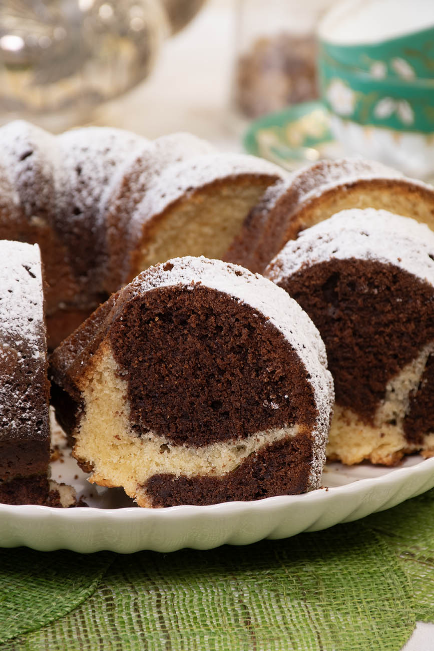 bizcocho de queso marmolado