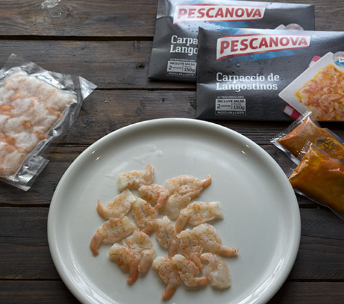 carpaccio langostinos