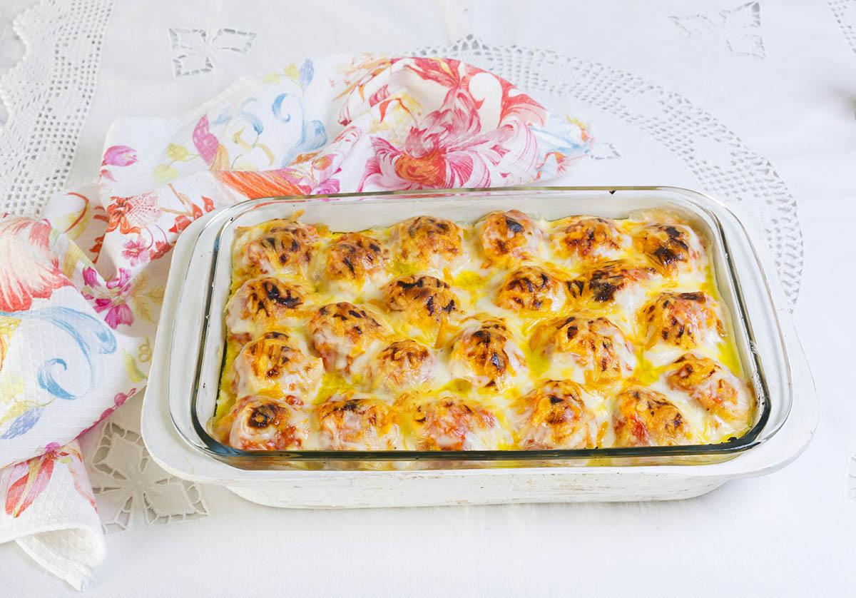 huevos rellenos gratinados