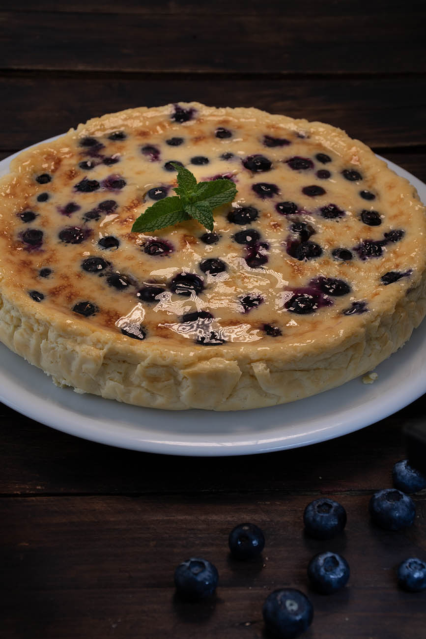 tarta de queso con arandanos
