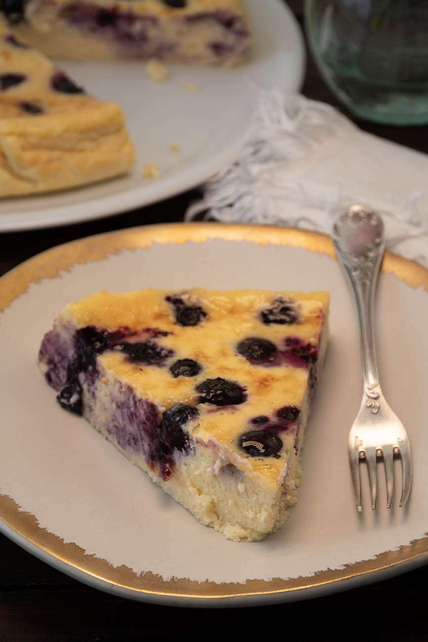 tarta de queso con arandanos