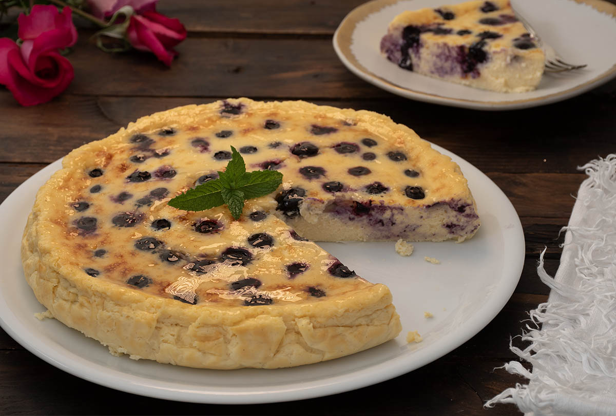 tarta de queso con arandanos