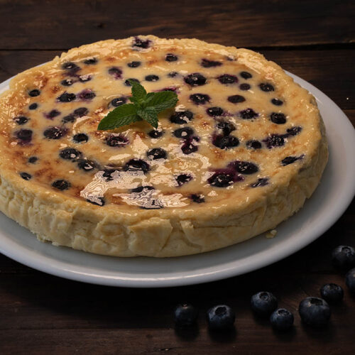 tarta de queso con arandanos