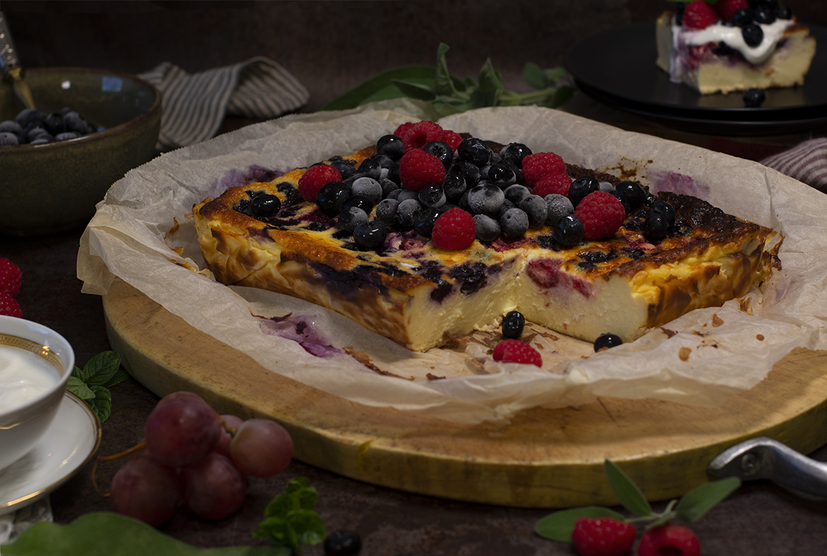 Chimichangas de tarta de queso y frutos del bosque