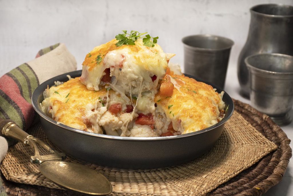 Coliflor Con Tomate Fresco Gratinada. BAJA EN CALORÍAS. En FREIDORA ...