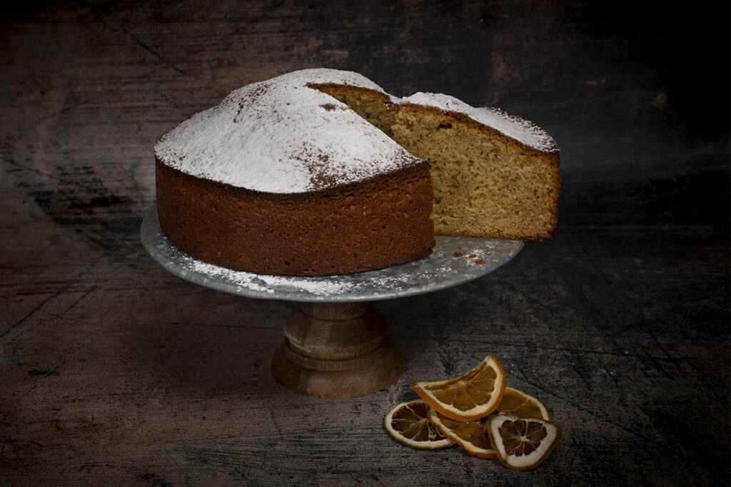 Bizcocho de naranja y nueces. En freidora de aire o en horno