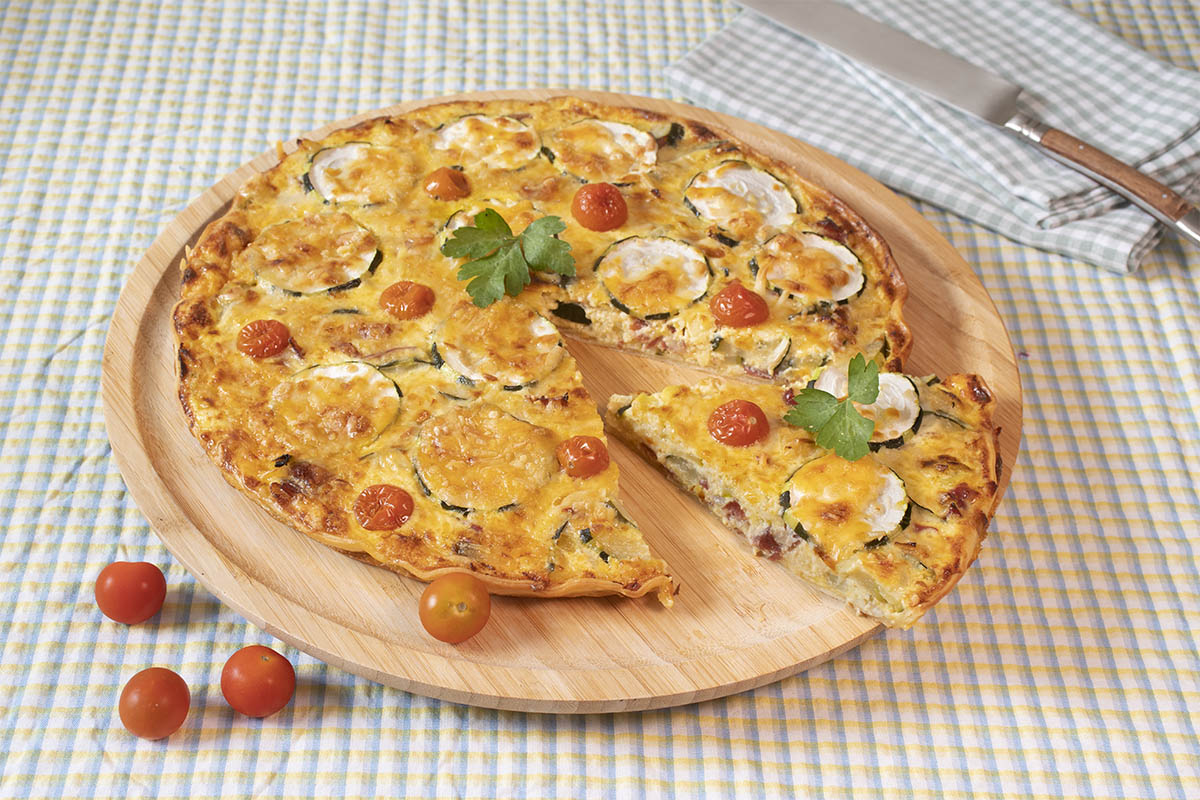 quiche de calabacin y puerros