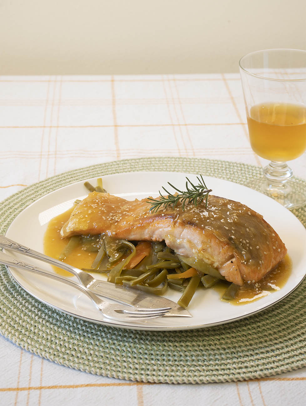 salmon en salsa de naranja