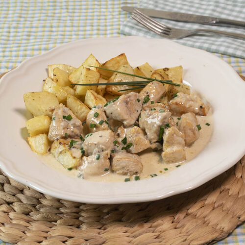 pollo con salsa gorgonzola