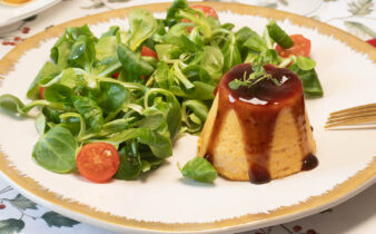 flan de zanahorias y queso de cabra