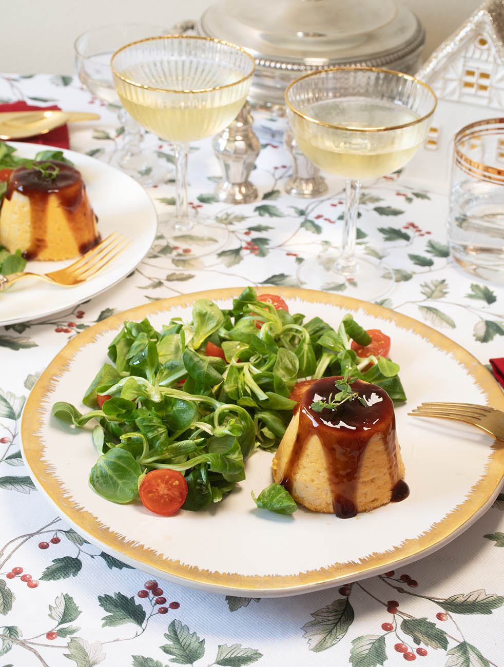 flan de zanahorias y queso de cabra