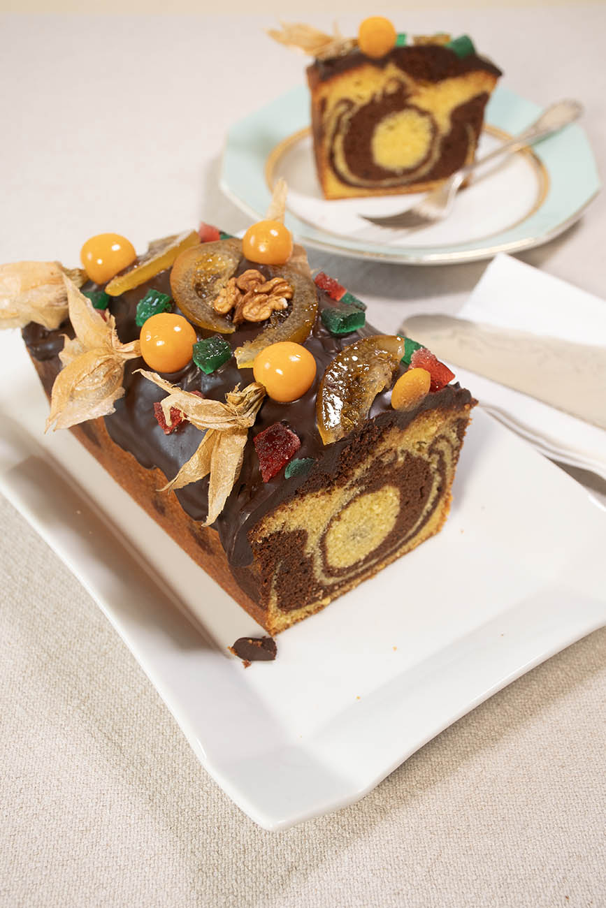 cake marmolado con chocolate