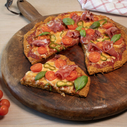 pizza con masa de boniato