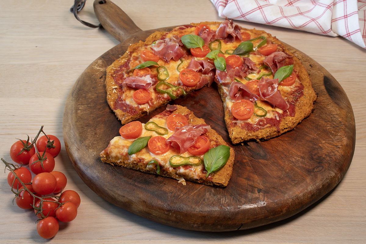 pizza con masa de boniato