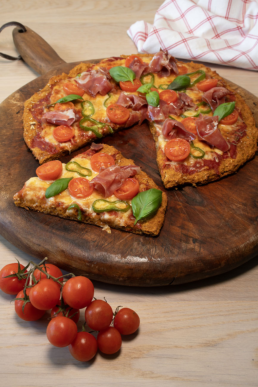 pizza con masa de boniato