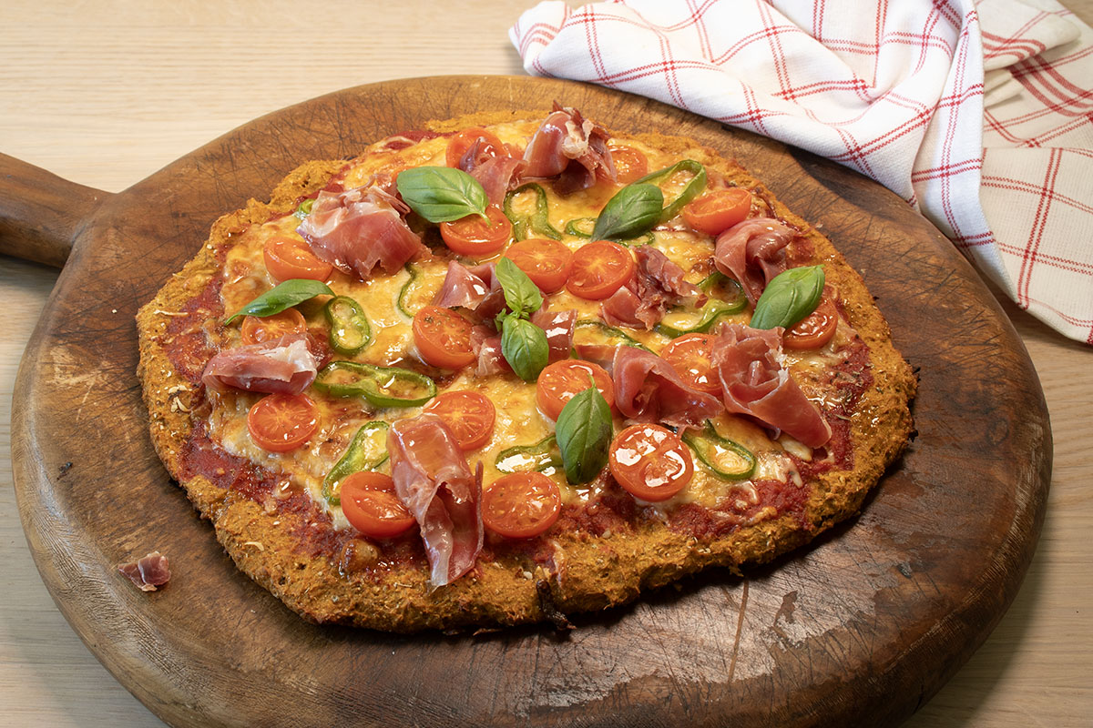 pizza con masa de boniato
