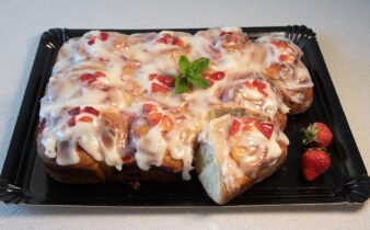 rollos de fresas glaseados