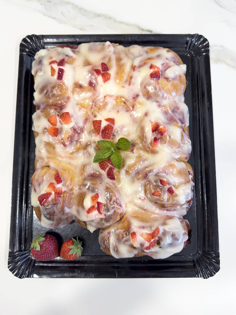 rollos de fresas glaseados