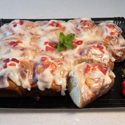 rollos de fresas glaseados
