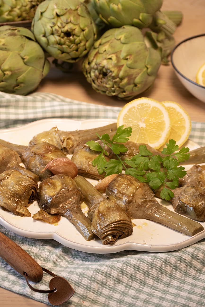 alcachofas confitadas