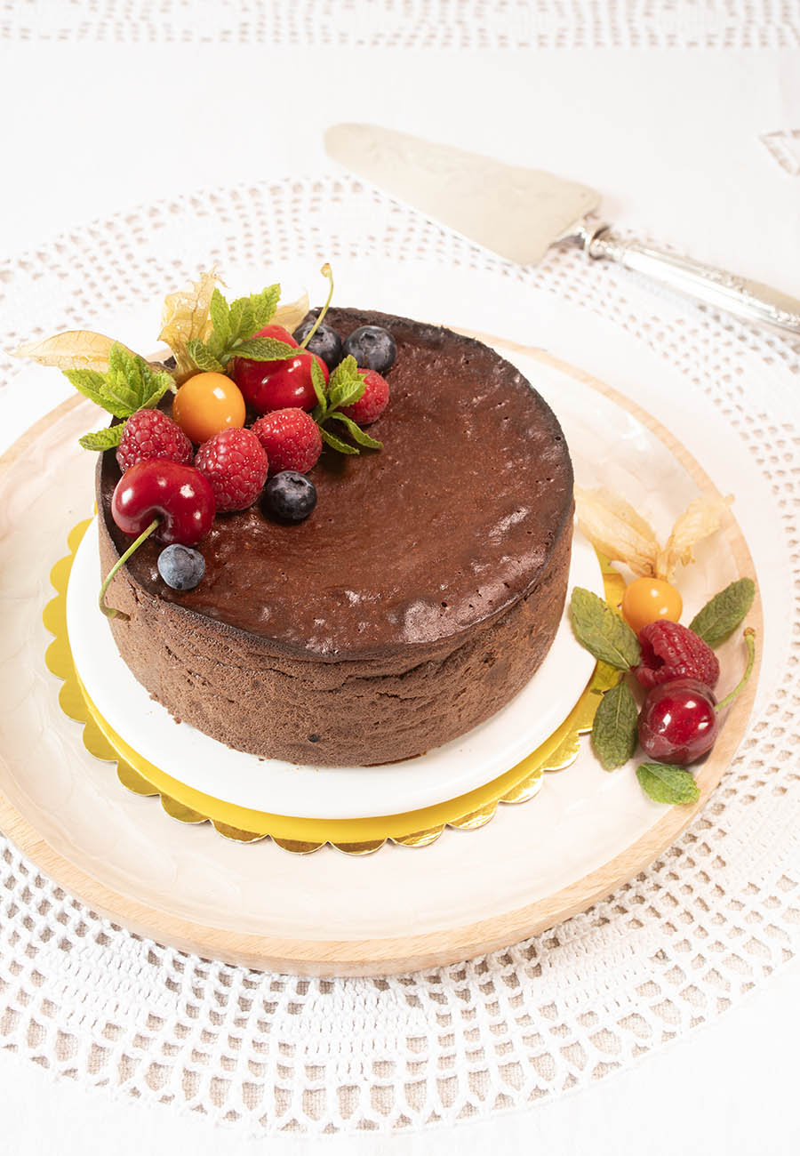tarta de queso con chocolate