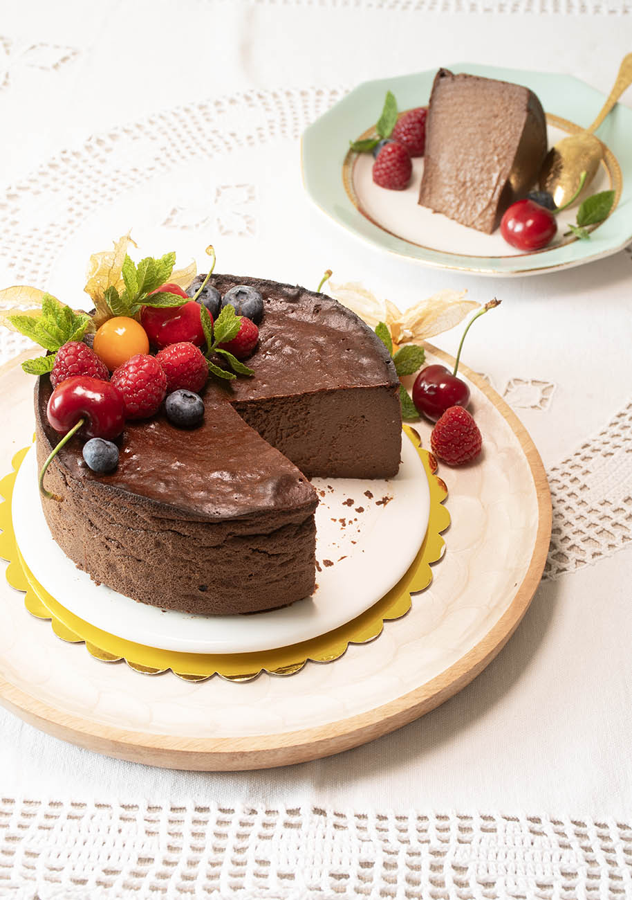 tarta de queso con chocolate
