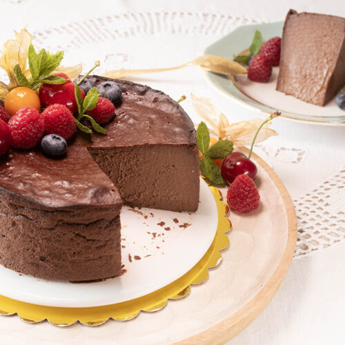 tarta de queso con chocolate