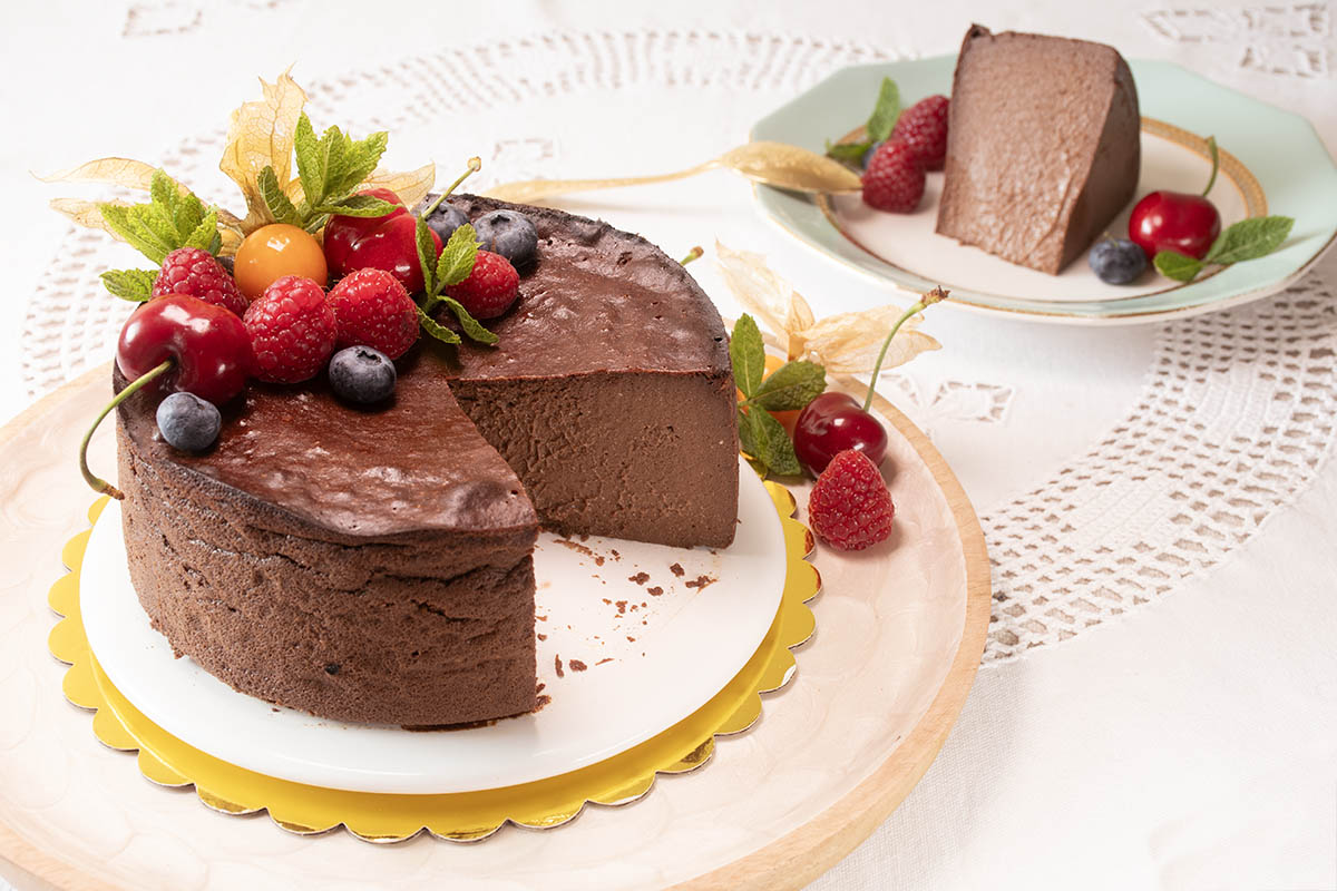 tarta de queso con chocolate