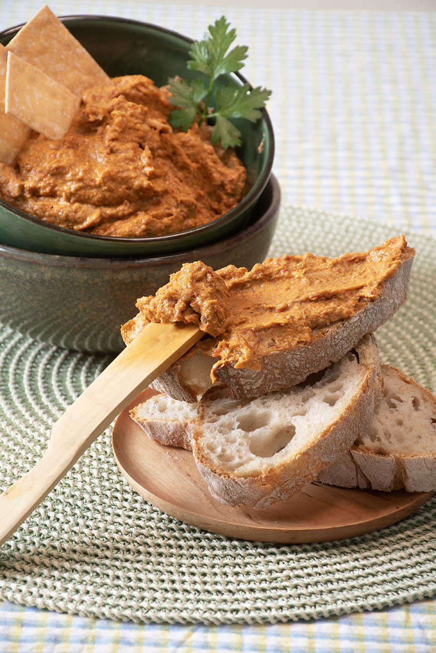 Paté de tomates, zamburiñas y mejillones