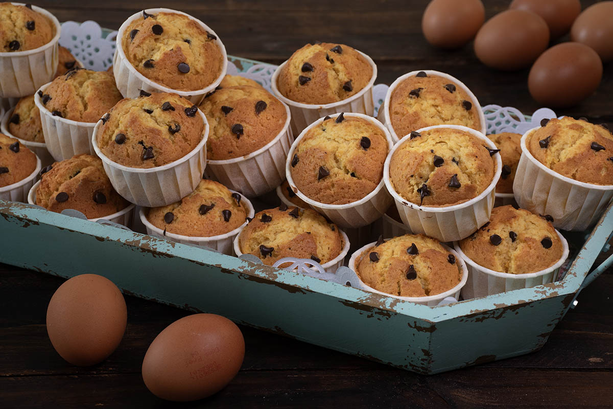 Magdalenas de calabaza asada y chispas de chocolate. Tiernas y esponjosas