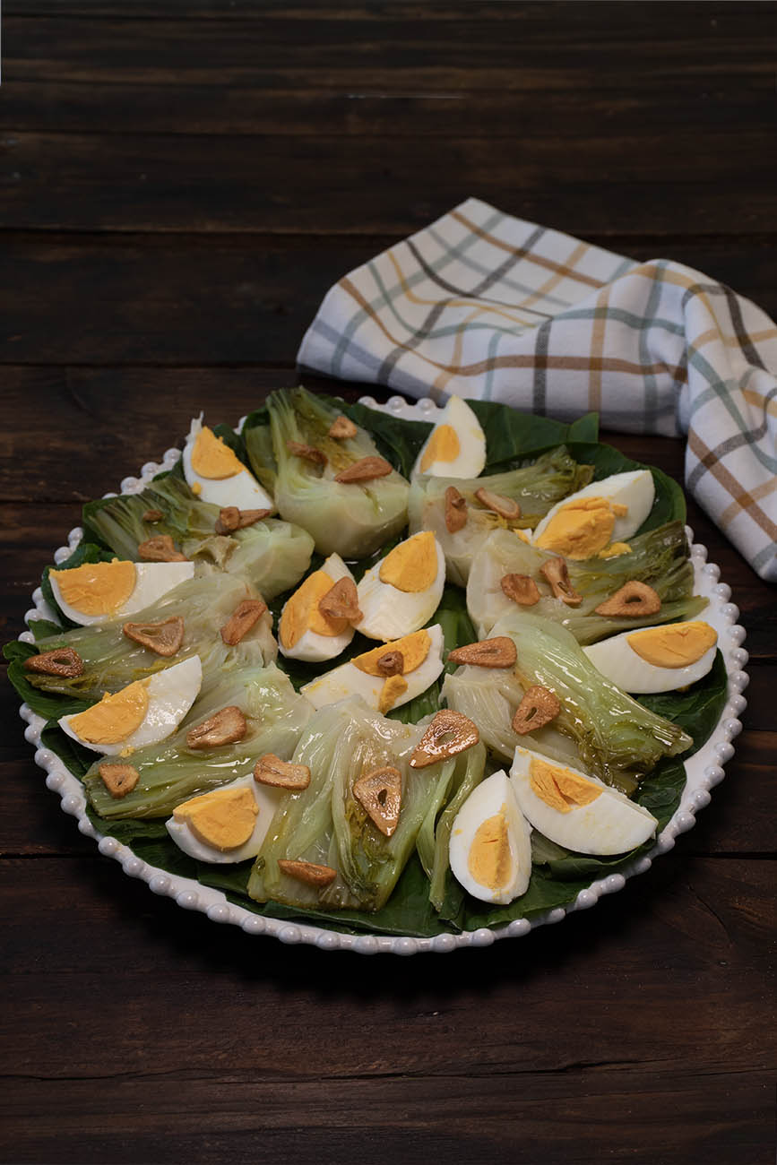 Ensalada Templada de Pak Choi con Ajada, Fácil y Deliciosa